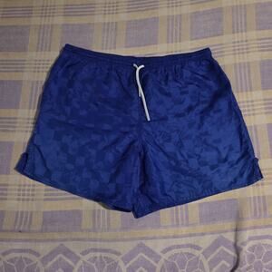 Vintage 80s 90s Umbro shorts soccer Blue Mens XL Checkered USA Made Satin
